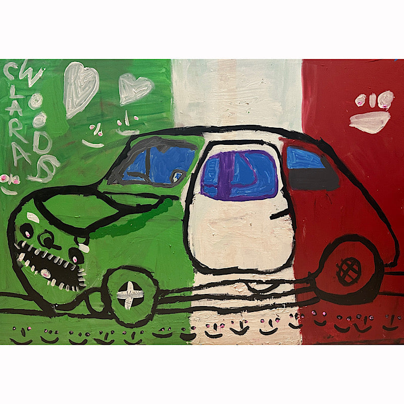 Fiat 500, Acrylic on canvas, 2024 (27.5x39")