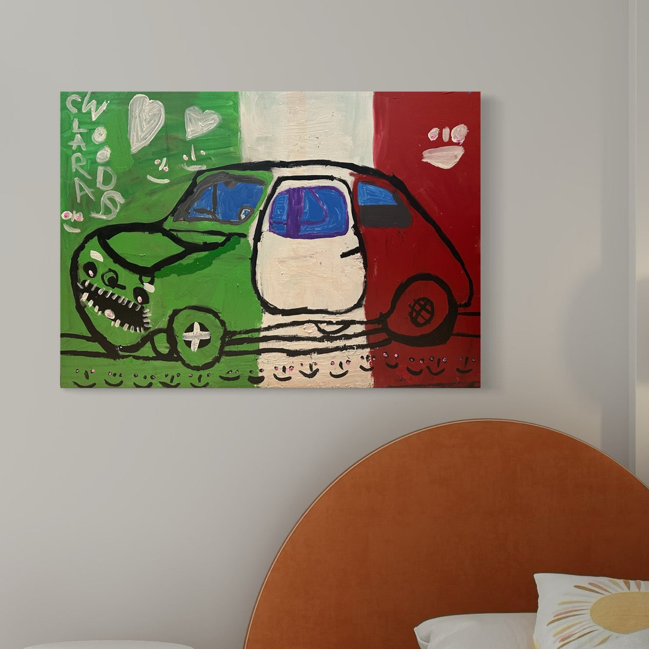 Fiat 500, Acrylic on canvas, 2024 (27.5x39")